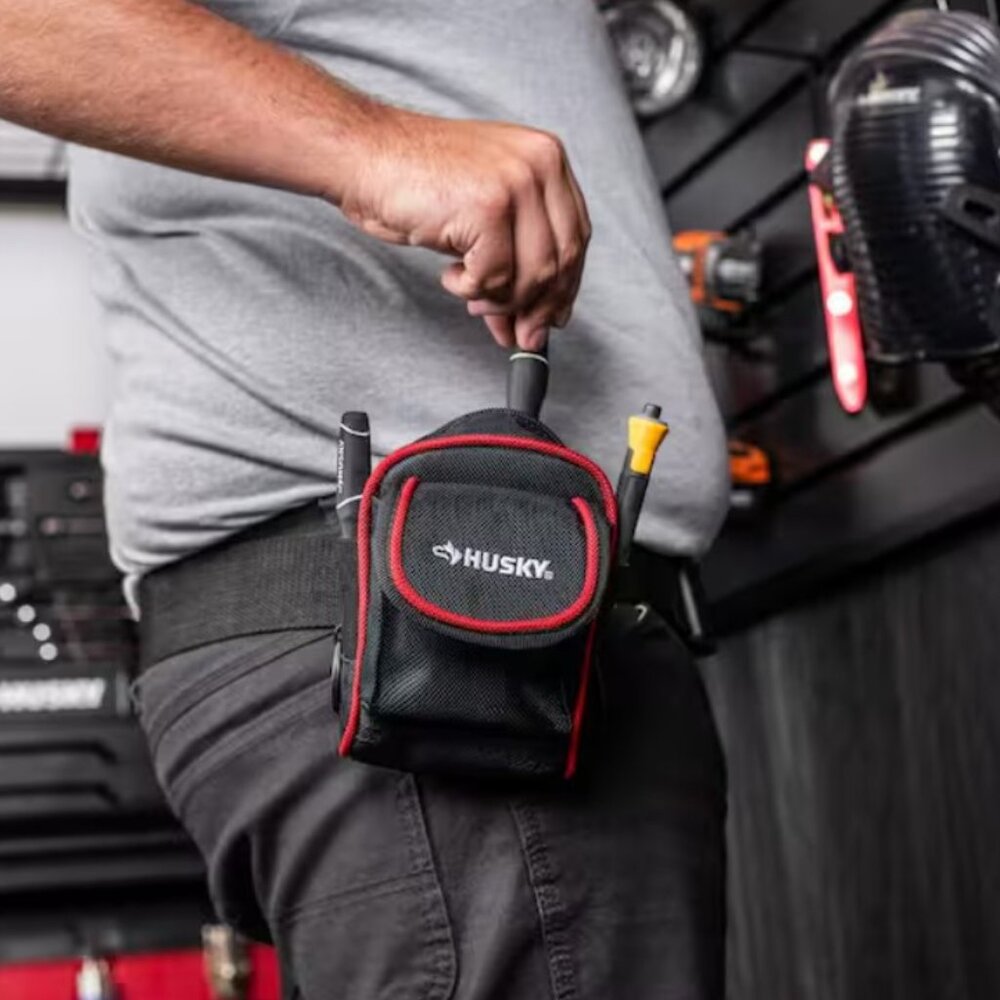 Husky 4.5 in. Clip On Tool Belt Pouch
